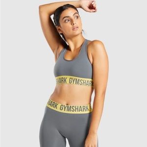 Gymshark fit seamless sports bra charcoal/yellow